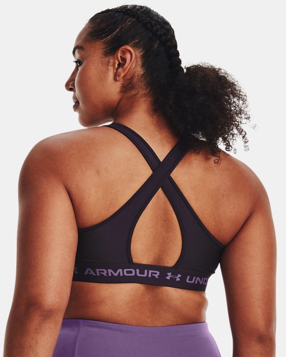 Women's Armour® Mid Crossback Sports Bra, Purple, pdpMainDesktop image number 6